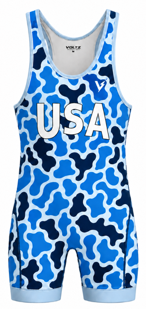 USA Blue Camo Powersurge Singlet