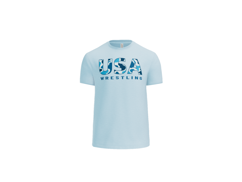 USA Blue Camo Soft Feel T-shirt